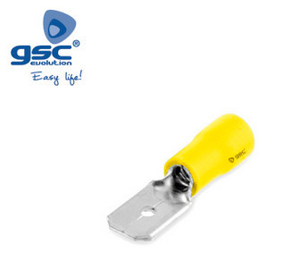000303632 - 8433373036321 Saco 50u Plug-in plano macho 6,35/4-6mm Amarelo