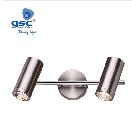 000705204 - 8433373052048 Refletor de teto linear duplo GU10 Max.60W Níquel acetinado