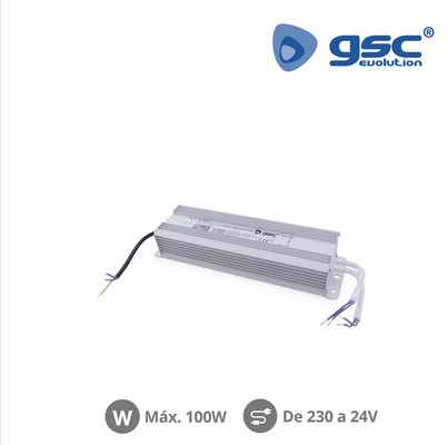 001504582 - 8433373045828Fonte de alimentação de fita LED em 24V 100W IP67