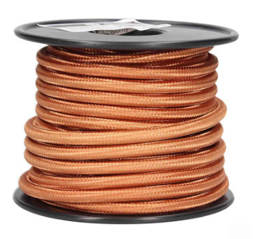 101025001 - 8433373064782Cabo têxtil liso 10M (2x0,75mm) Bronze