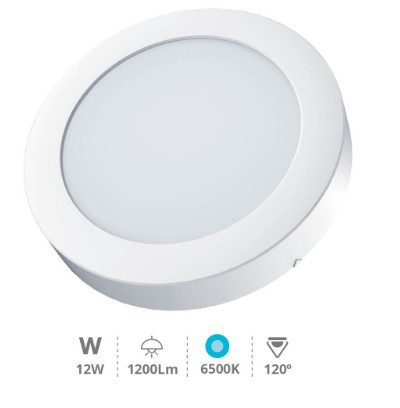 201005022 - 8433373054547Downlight LED redondo de superfície Bogur 12W 6500K branco