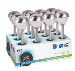 201210006 - 8433373058330 Estaca de jardim solar LED Suna 10000K IP44 - 12 unidades exp caixa
