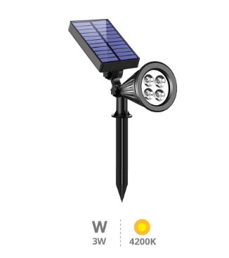 201210012 - 8433373067370Estaca de jardim solar LED regulável Alezu 4200K IP67