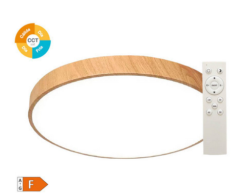 203605073 - 8433373068728Plafon LED redondo Andra 24W 3000K a 6500K IP44 regulável efeito madeira