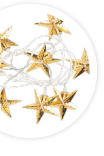 204600007 - 8433373049949 Estrelas douradas LED 2700-3000K 1,95M