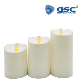 204800001 - 8433373055353 Pack 3 velas decorativas LED de cera 100 - 120 - 150mm