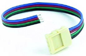 225218.1 - Ligador IP20 c/ 4 fios para fita led 10mm RGB - Quant. fornecida = 1 un