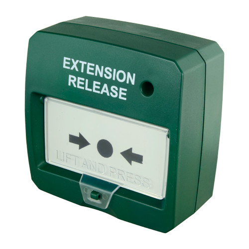 Botão rearmável - Especial para painel extintor - Extinção manual - Indicador LED - Instalação em superfície - Rearmado com a mão ou por chave