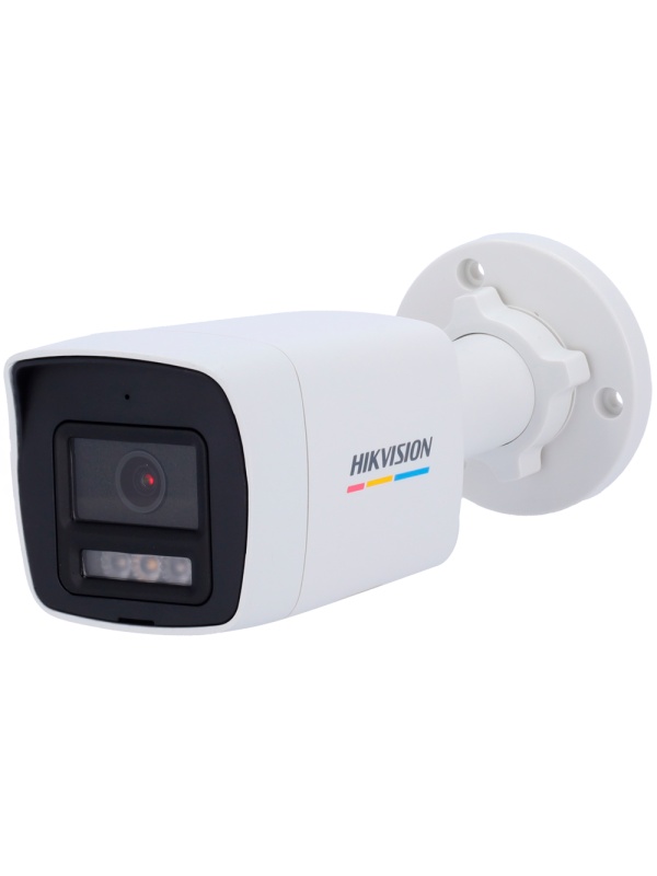 Câmara Bullet IP Hikvision gama VALUE - Resolução 4 Mpx (2560x1440) - Objetiva 2.8 mm | Gama de luz híbrida 30 m - Detecção de movimento 2.0 - Microfone e alto-falante integrado - PoE | MicroSD | IP67 | Sirene e flash dissuasivo