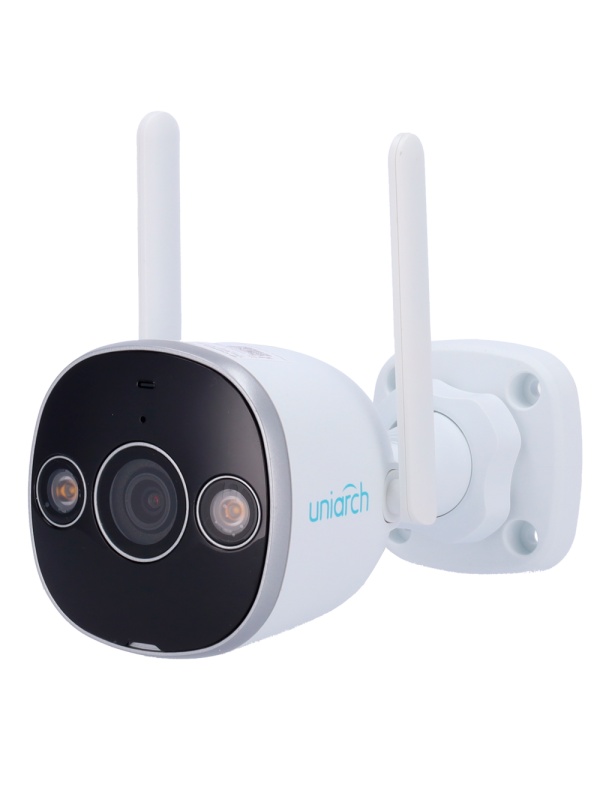 Camera IP WiFi Uniarch Panda Series B - up to 3MPX resolution, high image quality - detection of people and vehicles | MicroSD 128GB - Smart Double Lighting: IR and White Light - Bidirectional Audio: Microphone and Altifalante - Ultra H.265 | IP67