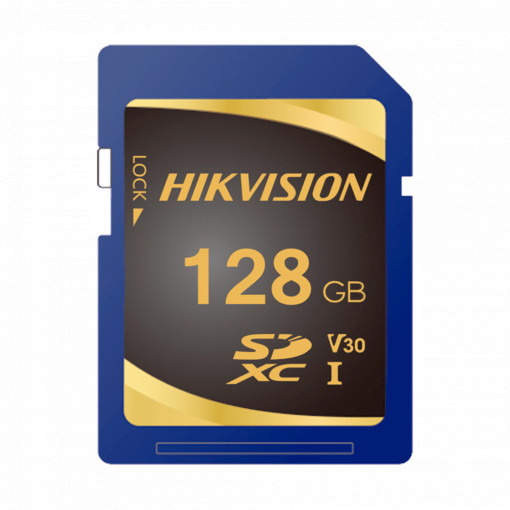 Cartão de Memória Hikvision - Capacidade 128 GB - Classe 10 U3 - Velocidade de leitura de 95 MB/s - Velocidade de escritura de 85 MB/s - Formato SDXC