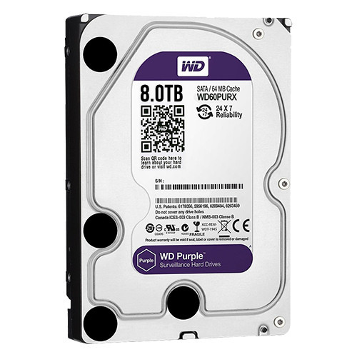 Disque dur numérique occidental - Capacité 8 TB - Interface SATA 6 Go / s - Modèle WD85Puru - spécial pour les vidéastes - lâche ou installé sur DVR
