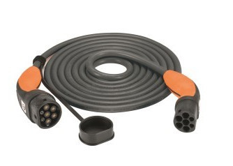 Helix loading cable (up to 11 kW) black, type 2, 20a, three -phase, 5 m
