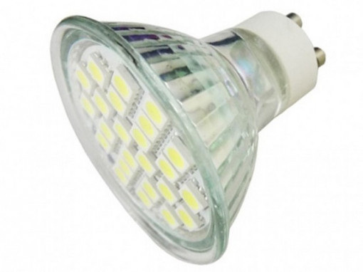 Lâmpada LED 24x SMD 5050 GU10 4,5W Branco Quente