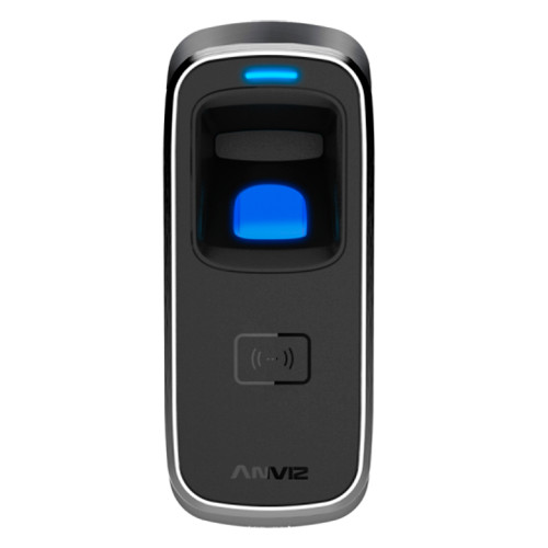 Leitor biométrico autónomo ANVIZ - Impressões digitais e EM - 3.000 gravações / 50.000 registos - WiFi, Bluetooth, TCP/IP, RS485, miniUSB, Wiegand 26 - Controladora integrada - Apto para Exterior antivandálico