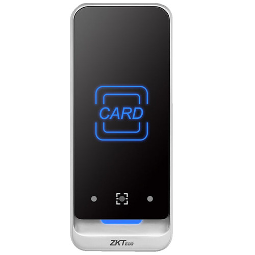 Leitor de acesso - Acesso por código QR e cartão EM - Indicador LED e acústico - Wiegand 26/34 | RS485 - Compatível com controladoras ZKTeco - Apto para exterior IP65