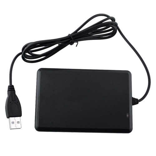 Leitor de cartões USB - Cartões MF 13,56MHz - Comunicação USB - Simulação de teclado - Plug&Play - Apto para software de Controlo de acessos