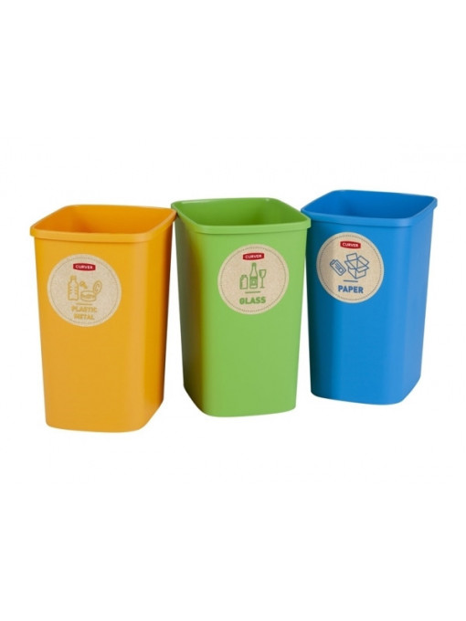 Paquete de 3 cubos de reciclaje Ecobina 10L