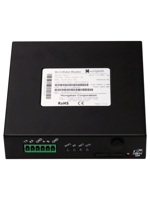 Router Hongdian Industrial 4G - 4g cat 4 - GPS - 2 Ethernet RJ45 Fast Ethernet ports - SIM Card Skill/3G - RS232/RS485 ports - Wi -Fi 802.11b/g/N 2.4GHZ