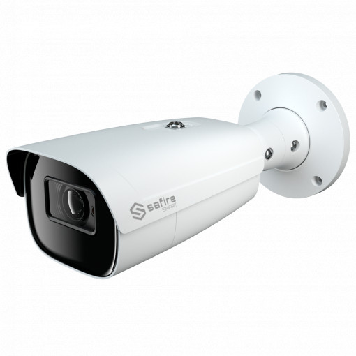 Safire Smart - Câmara IP bullet Gama I1 AI Avançado - Resolução 4 Megapixel (2592x1520) - Lente Motorizada 2.8-12 mm | Audio | IR 70m - IA avançada:Perímetro, Facial, Contagem, Metadados - Impermeabilização IP67 | PoE (IEEE802.3af) |Alarme