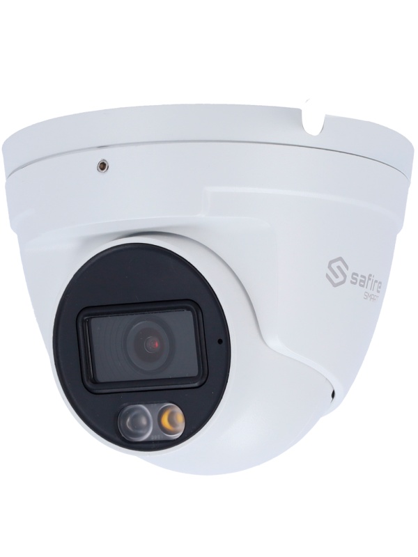 Safire Smart câmara Turret IP gama E1 com AI-ISP - Sensor 1/2.9" grande abertura F1.0 Night Color X - Resolução 4 Megapixel (2688x1520) | MicroSD - Lente 2.8 mm | Microfone incorporado | LED 30m - IA: Classificação de humanos e veículos | Contagem - Imper
