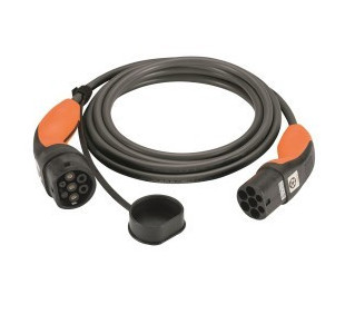 Soft standard loading cable (up to 11 kW) black, type 2, 20 A, three -phase, 7 m