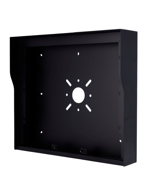 Suporte para videoporteiro com viseira - Específico para Akuvox AK-X916S-L - Medidas: 347 (Al) x 390 (Lg) x 89 (Fd) mm - Fabricado em aço galvanizado - Montagem na superfície - Fácil instalação