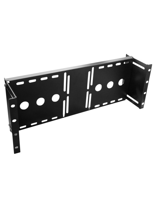 Suporte VESA para instalação em rack - Compatível com suporte VESA entre 75~100 mm - Válido para qualquer monitor LCD até 20" - Asas laterais para racks - Material metálico - Cor preto