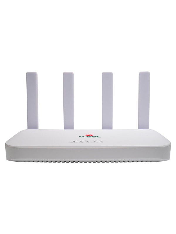 V-SOL Router ONT Wi-Fi 6 - 1X PON 1x LAN RJ45 2.5GE 3x LAN RJ45 GE 1x RJ11 - 802.11ax 2x2 de banda dupla 2.4 e 5GHz - Ideal para FTTH doméstico e empresarial