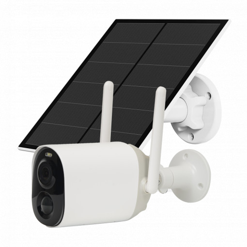 VicoHome Exterior 3Mpx Wifi alimentado por bateria - Sensor PIR / Deteção inteligente (nuvem) - Painel solar 5W / Bateria 8000 mAh - Lente 3.3 mm 110°/ IR7m/ LED branco - Áudio bidirecional / slot SD - VicoHome e aplicações Cloud / Alexa