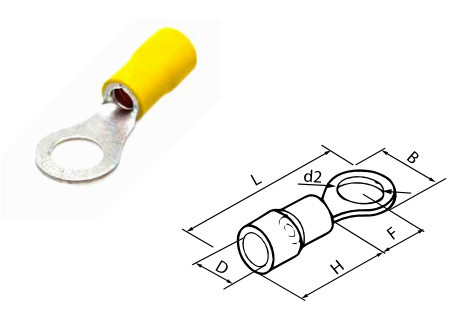 000303618 - 8433373036185Saco 50u Terminal isolado redondo 5,3/4-6mm Amarelo