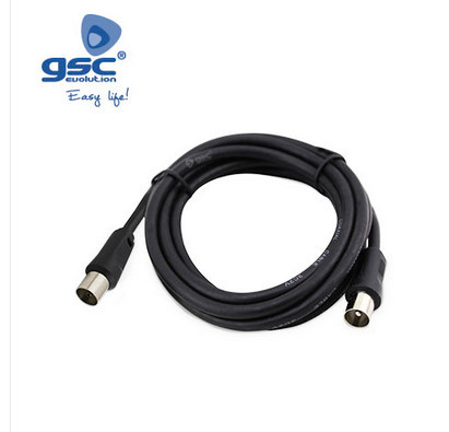 002600914 - 8436021949141Cabo coaxial de TV 1,5M de macho para fêmea Preto