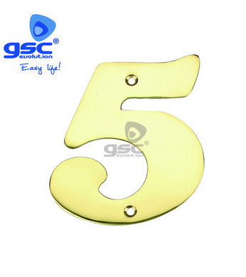 003302605 - 8433373026056Porta número 5 em aço inoxidável com parafuso