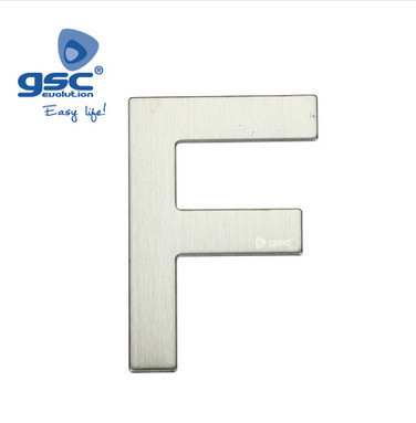 003302625 - 8433373026254Letra da porta F em aço inoxidável com adesivo