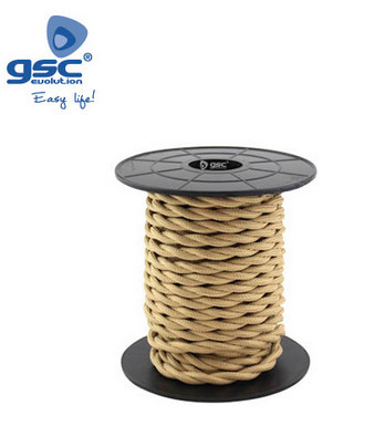 003902981 - 8433373029811 Cabo têxtil 10M (2x0,75mm) trançado Castanho Claro