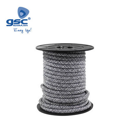 003902987 - 8433373029873Cabo têxtil 10M (2x0,75mm) Preto/Cinzento