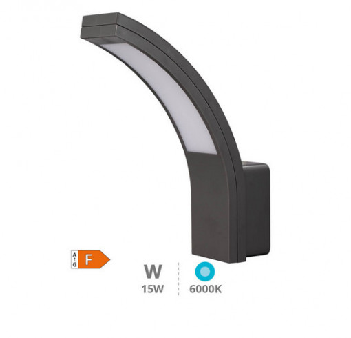 200205052 - 8433373061279 Lâmpada de parede LED Padum 15W 6000K cinza antracite