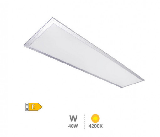 203400014 - 8433373060968Painel embutido LED retangular Hassi 40W 4200K Níquel