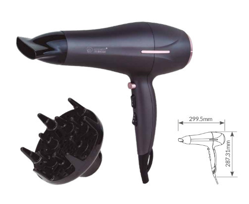 400070001 - 8433373051690Secador Notos turmalina 2200W com concentrador de ar e difusor