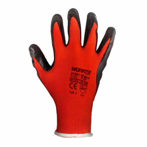 41561 WORKFIT LUVA LATEX WORKFIT VERMELHO-PRETO 8"