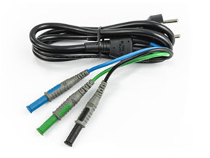 C2033UK - C2033UK Cabo de 3 bananas (preto/azul/verde) para plugue britânico