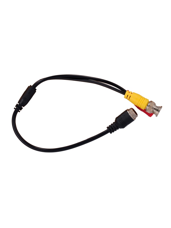 Cabo M12M para BNC + DC - Cabo de conversão para câmaras streamax - Compatível com streamax - Comprimento 35cm