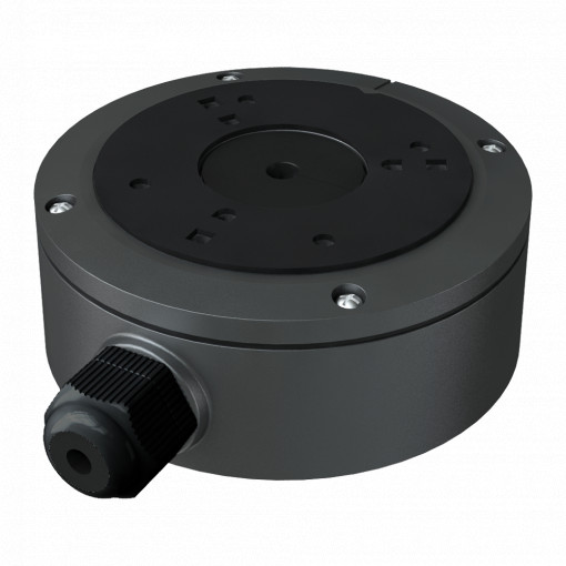 Caixa de derivação Safire Smart - Para câmaras dome - Apto para uso exterior IP66 - Instalação em tecto ou parede - Diâmetro da base 117.9 mm - Passador de cabos