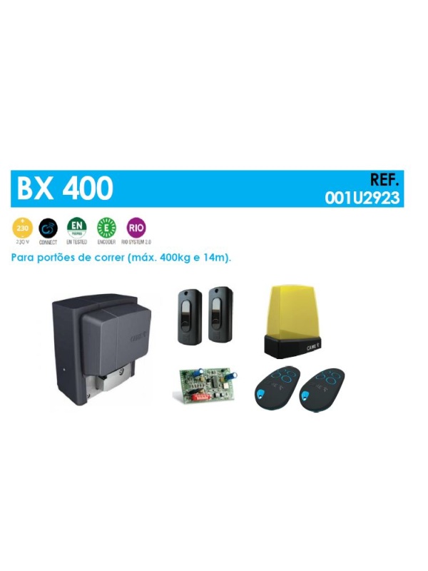 CAME - KIT 001U2923 - Para portões de correr até 400kg / 14m
