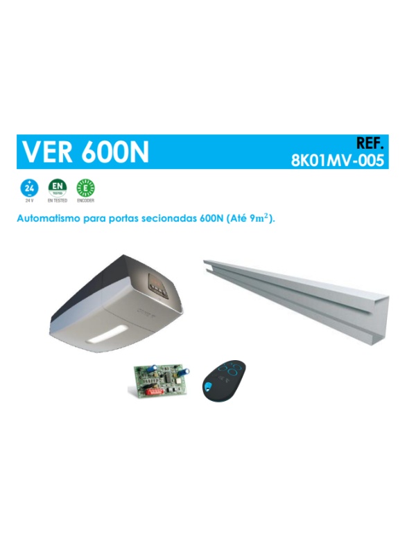 CAME VER 600N - KIT 8K01MV-005 - Automatismo para portas secionadas 600N (Guia com corrente 3m)