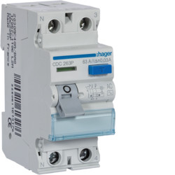 CDC263P - Inter. dif. 2P 63A 30mA tipo AC 2M HAGER EAN:3250611613190
