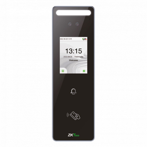 Control de acceso y presencia - Facial y tarjeta EM - 3.000 tarjetas | 200.000 registros - Pantalla 2.4&quot; TFT táctil | TCP/IP y WiFi - Apto para exterior IP65 - Compatible con softwares ZKTeco