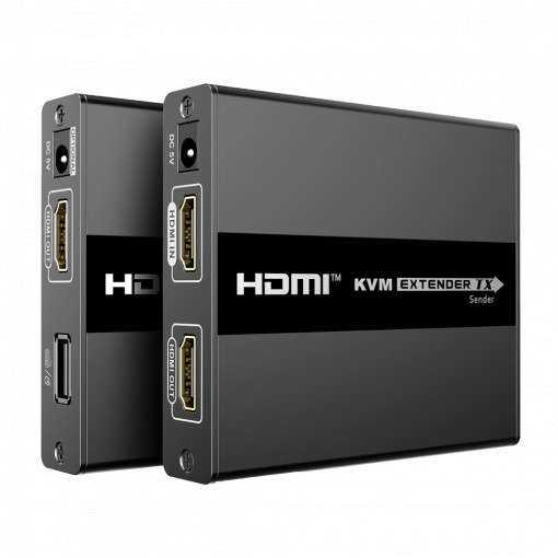 HDMI Extensor with KVM - Emitter and Receiver - Range 60 m - About UTP Cable Cat 6 - Up to 1080p@60Hz - DC Food 5 V