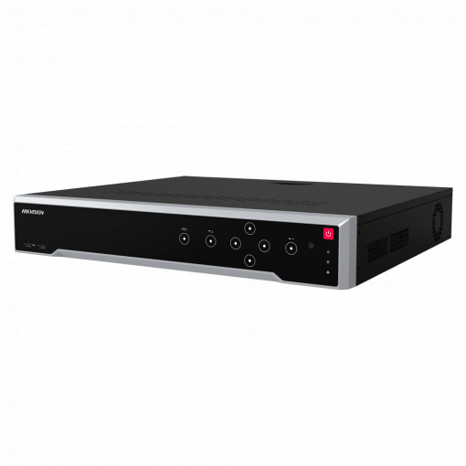 Hikvision - Gama PRO - Grabador NVR 32 CH IP | Switch 16 CH PoE 200 W - Resolución máxima 12Mpx@1ch | Alarmas | Audio - Ancho de banda 256 Mbps - Admite 4 discos duros