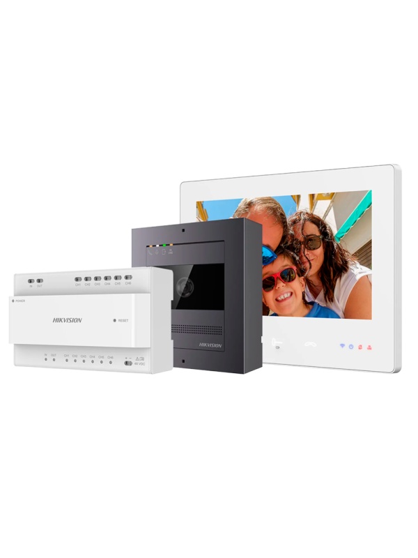 Kit de videoporteiro - Tecnologia 2 Fios HD com WiFi - Placa e monitor | Permite 8 monitores mais - Firmware fácil de configurar sem rede - Aplicação móvel com P2P - Montagem à superfície IP65, IK08